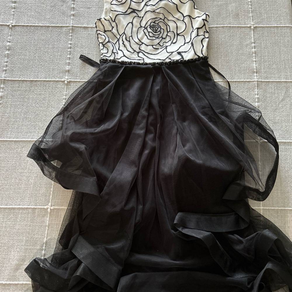 Speechless Black and White Floral Kids Dress